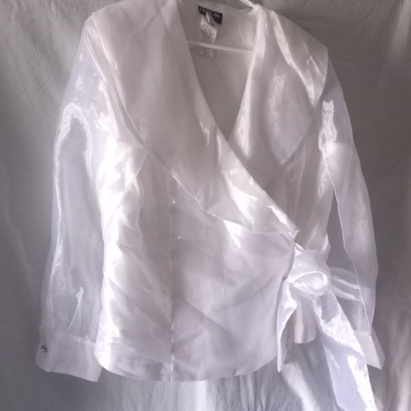 Women's XL Onyx Nite Vintage Glossy Front Wrap Shirt - Picture 11 of 17